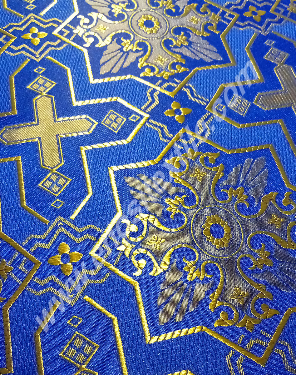 KL-024 Navy Blue-Gold Brocade Fabrics